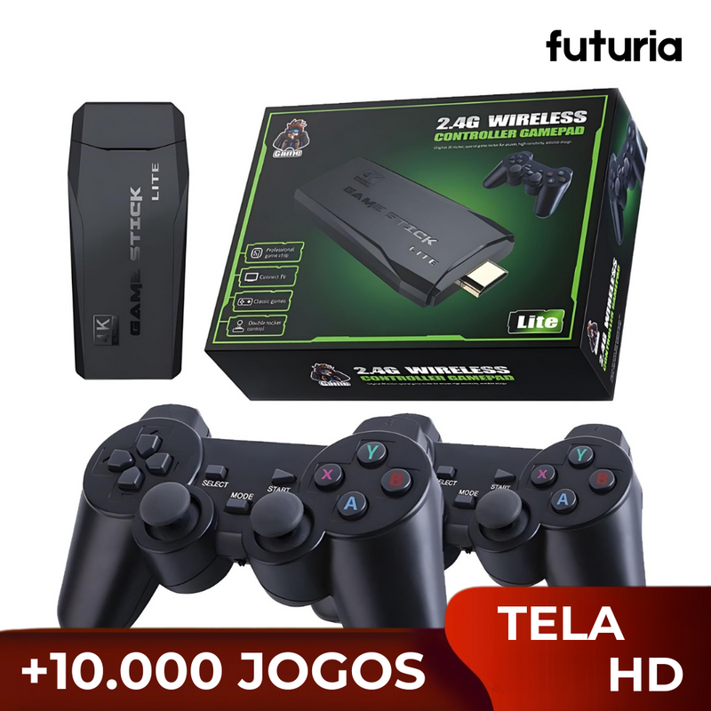 Console Wireless 4K 20000 Jogos + 64GB Dois Jogadores | Futuria