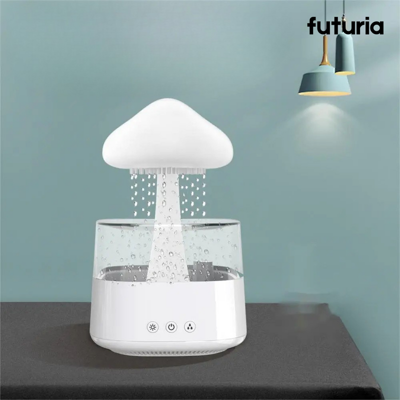 Luminária, Umidificador e Aromatizador Relaxante com Efeito de Chuva | Futuria